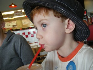 Five Guys, and he still wouldn't touch the burger...